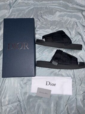 Black Dior Alpha oblique sandals